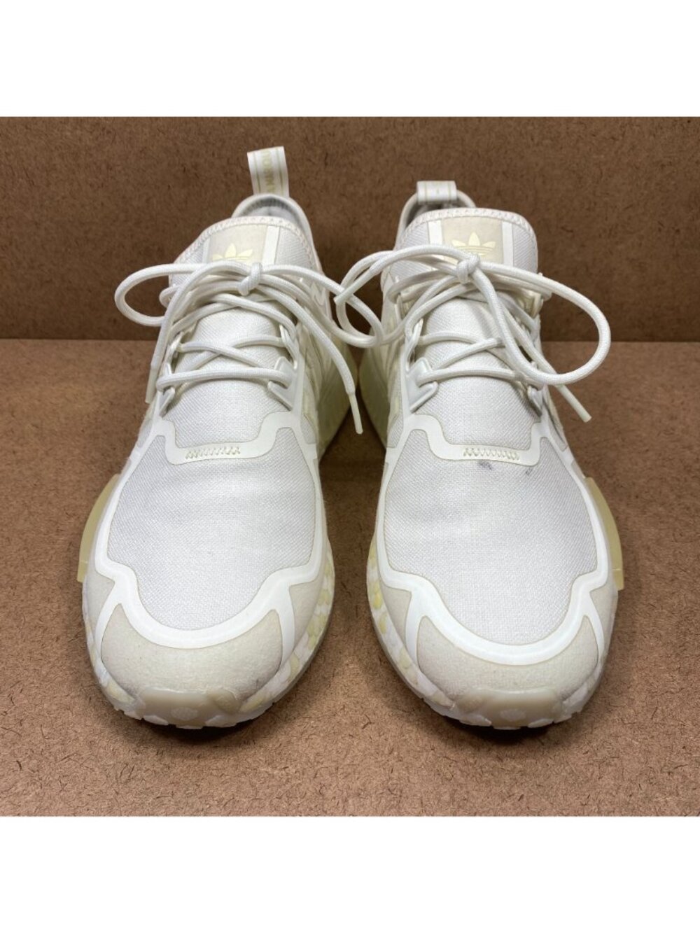 Adidas NMD_R1 Off White Sand Mens Sneakers Size 9.5 Mesh Upper Boost Sole Casual - Picture 2 of 8